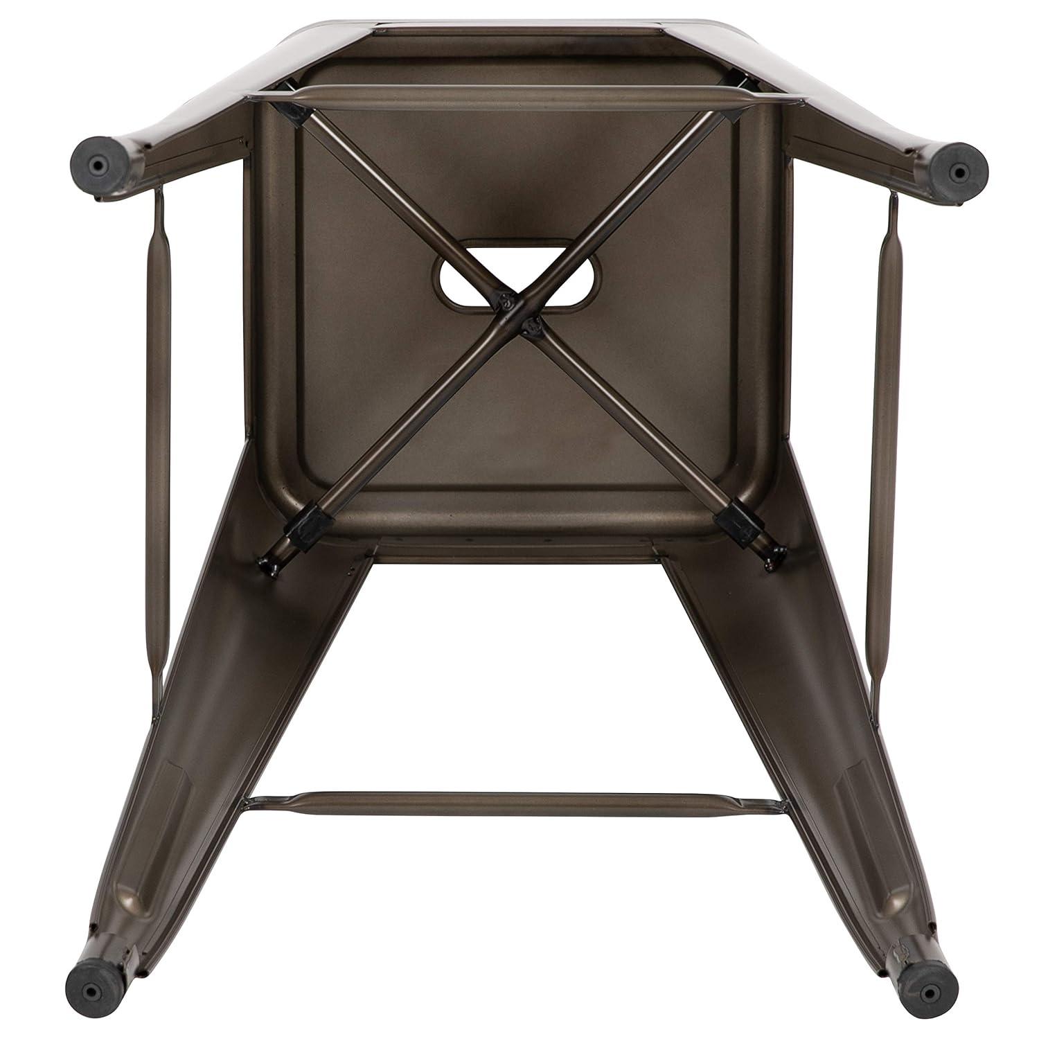 Emma and Oliver 4 Pack 30" High Metal Indoor Bar Stool - Stackable Stool, Teal