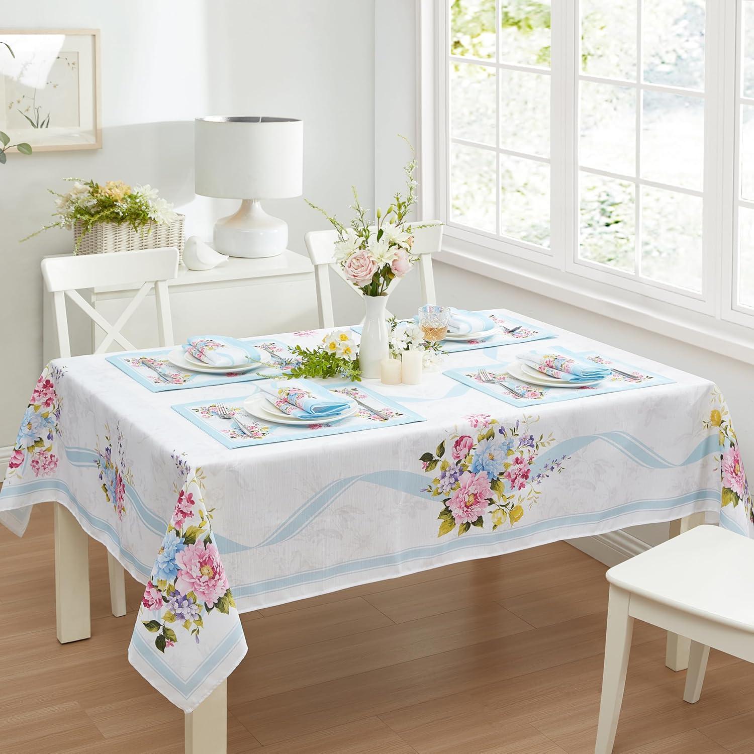 Rose Cottage Engineered Tablecloth - Multicolor - 60x120 - Elrene Home Fashions