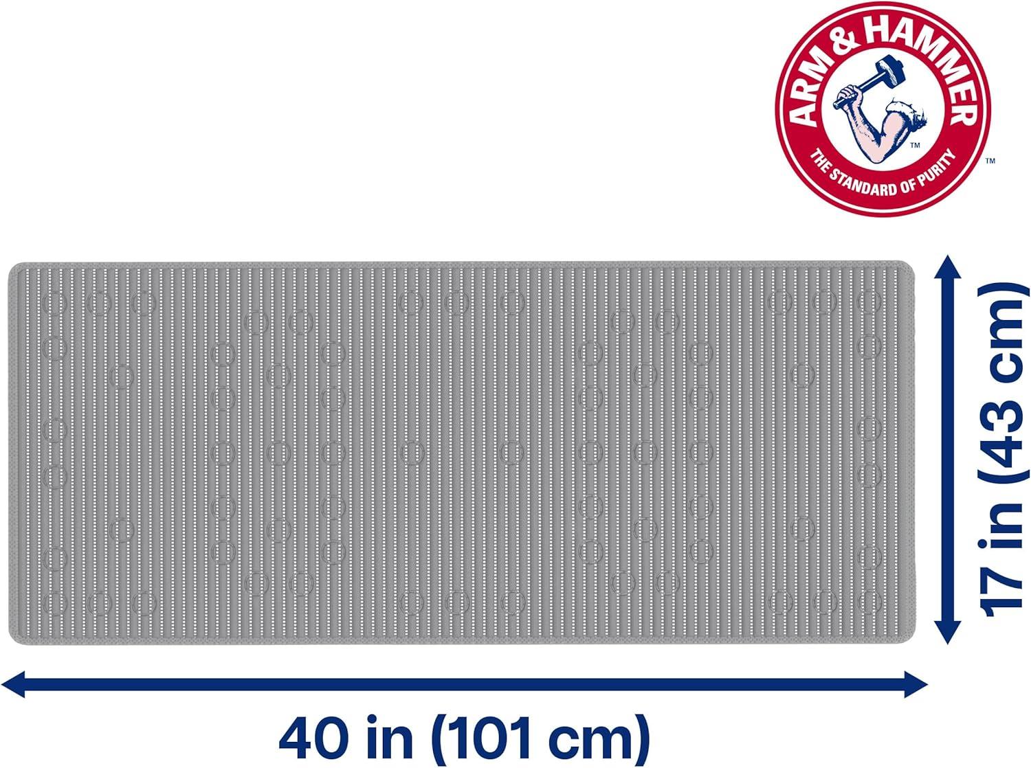 Arm & Hammer Comfort Touch Performance Foam Non-Slip Bath Mat for Showers and Tubs, 17 x 40, Grey