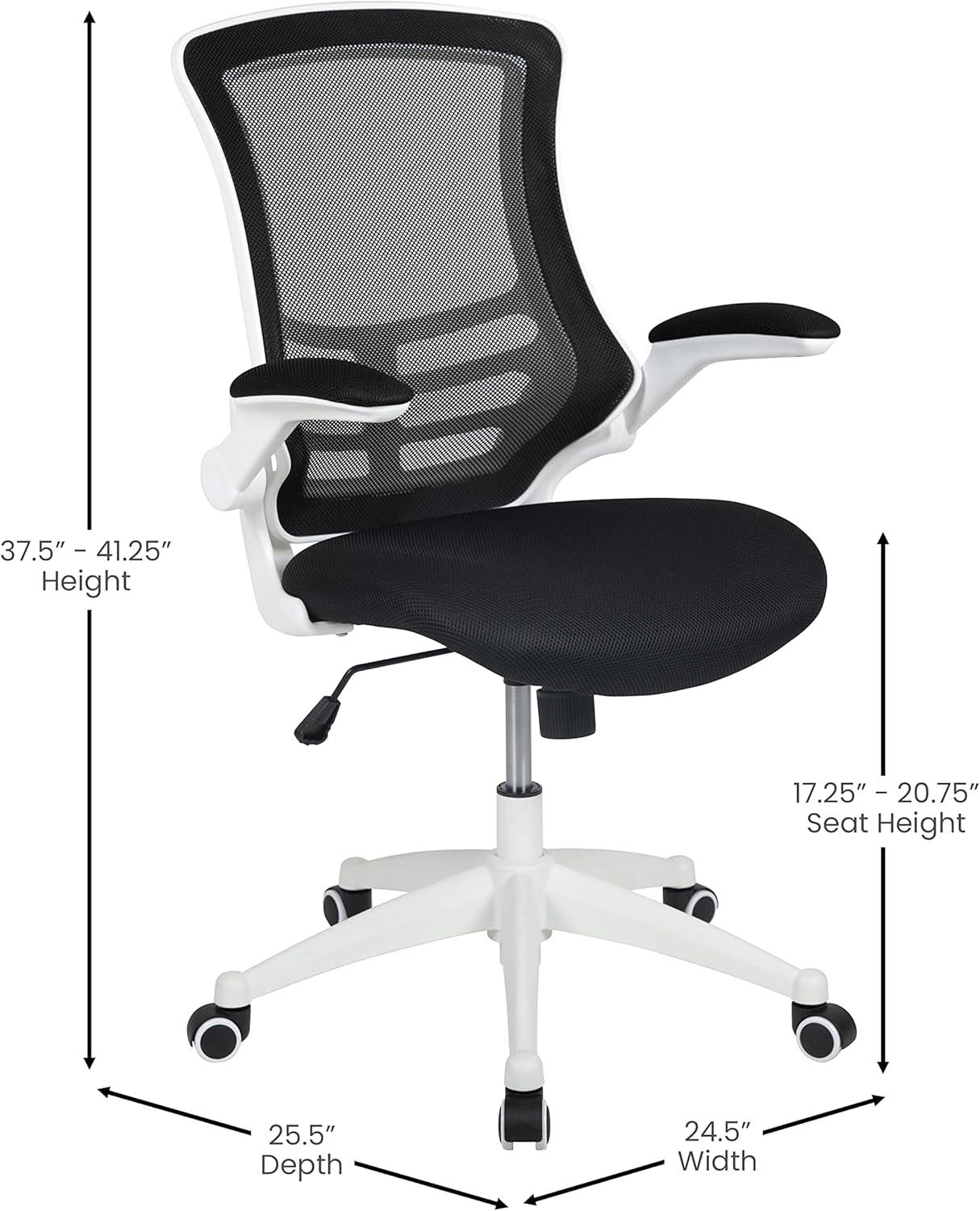 Flash Furniture Mid-Back Mesh Swivel Ergonomic Task Office Chair with Flip-Up Arms