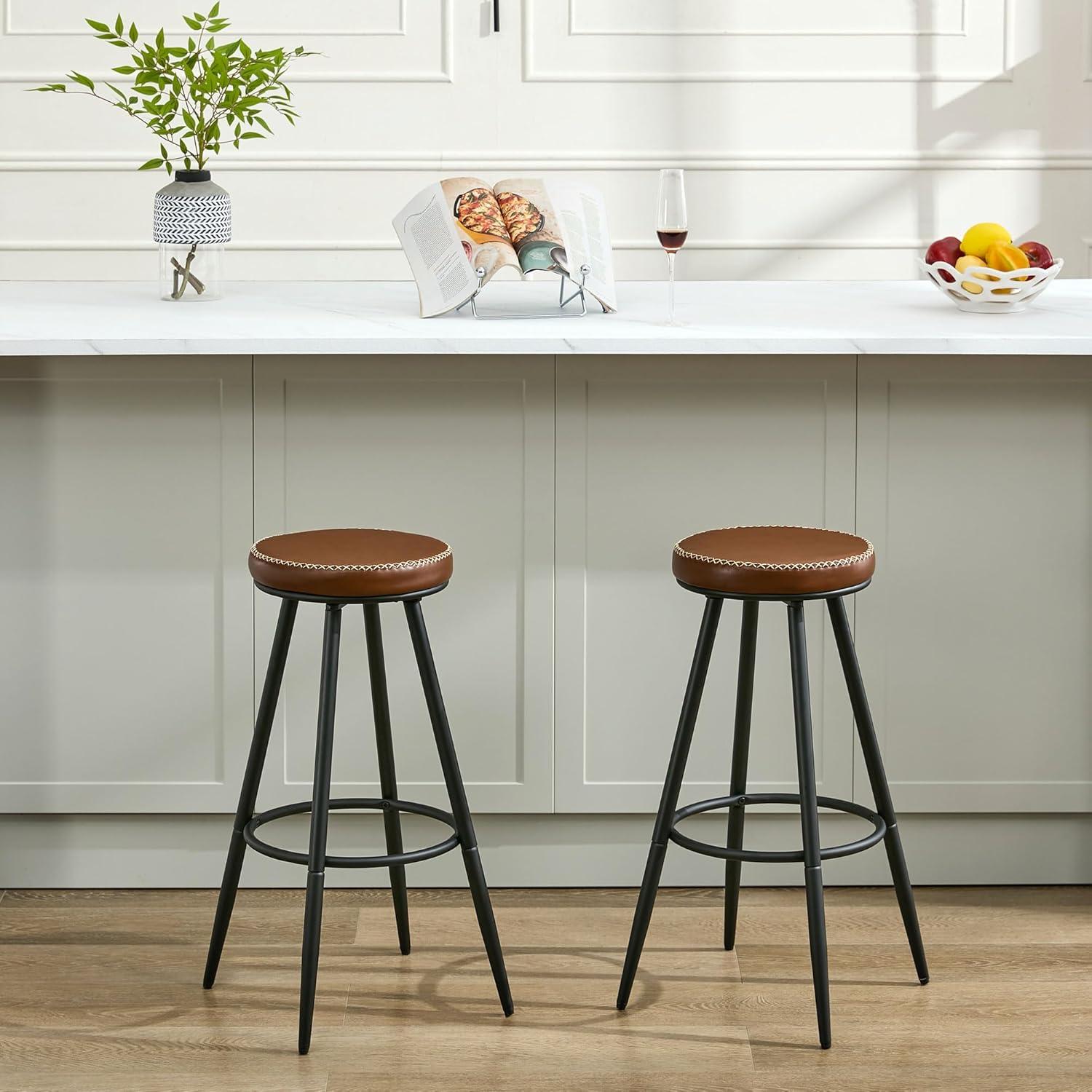 Swivel Backless Counter Height Bar Stools(Set of 2)