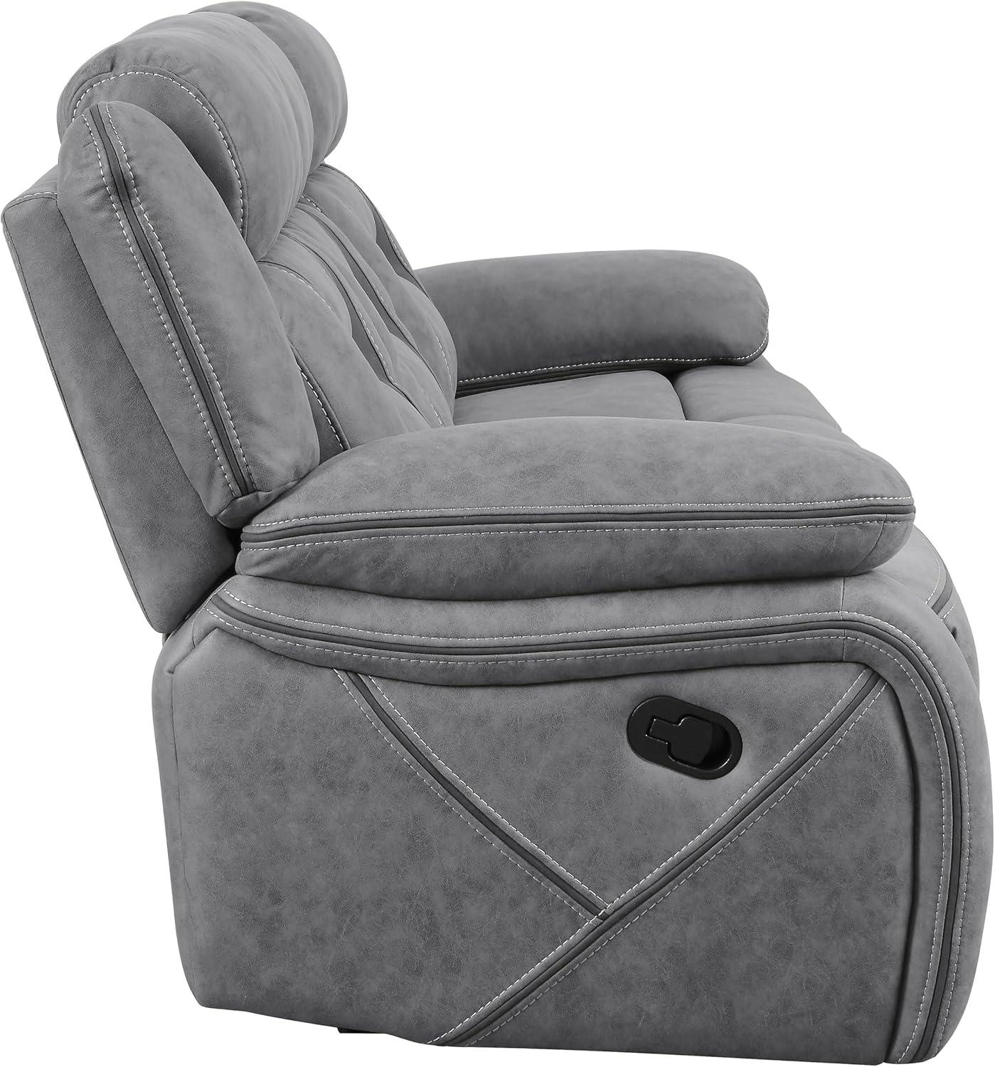 Higgins 3-Piece Gray Microfiber Reclining Sofa Set