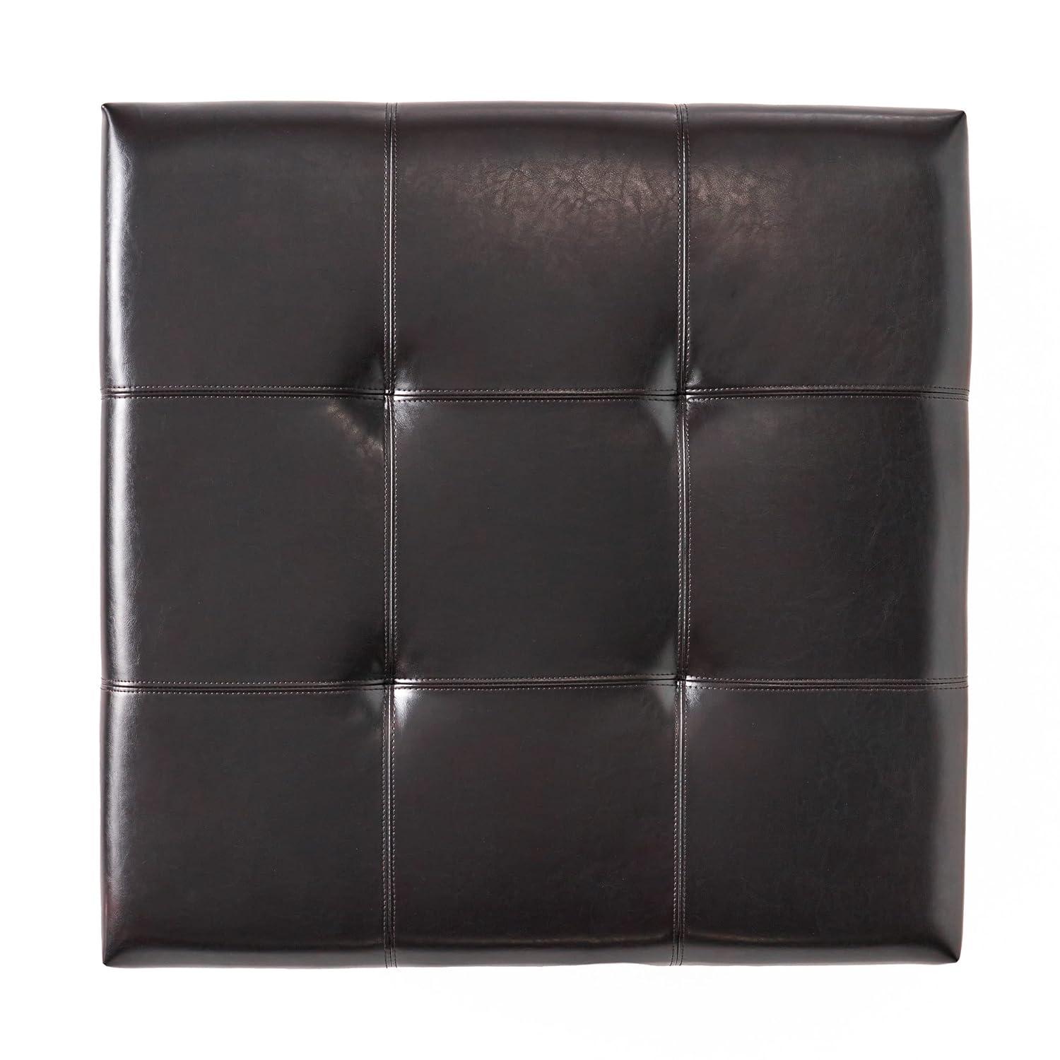Christopher Knight Home Canyons Bonded Leather Storage Ottoman Dark Brown: Upholstered Bench, Hardwood Frame