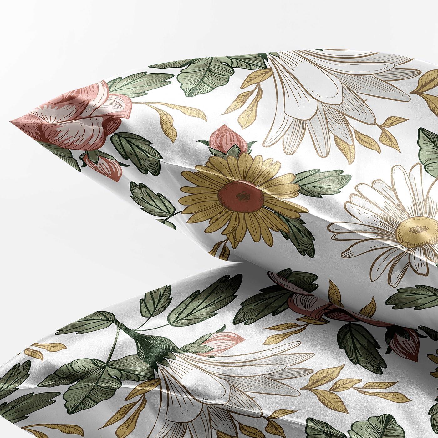 Vintage Floral Decorative Satin Pillowcases - 2 Pack Set by Sweet Jojo Designs