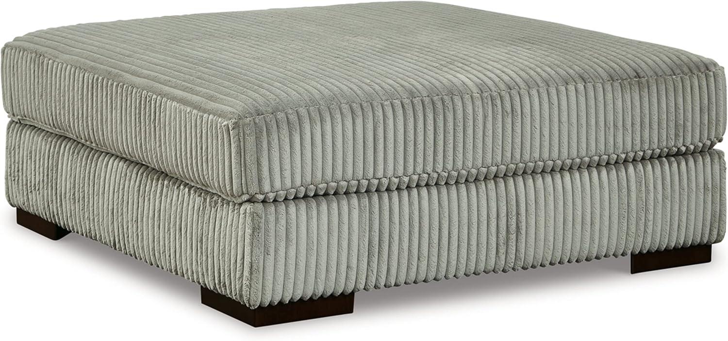 Gray Corduroy Oversized Square Accent Ottoman