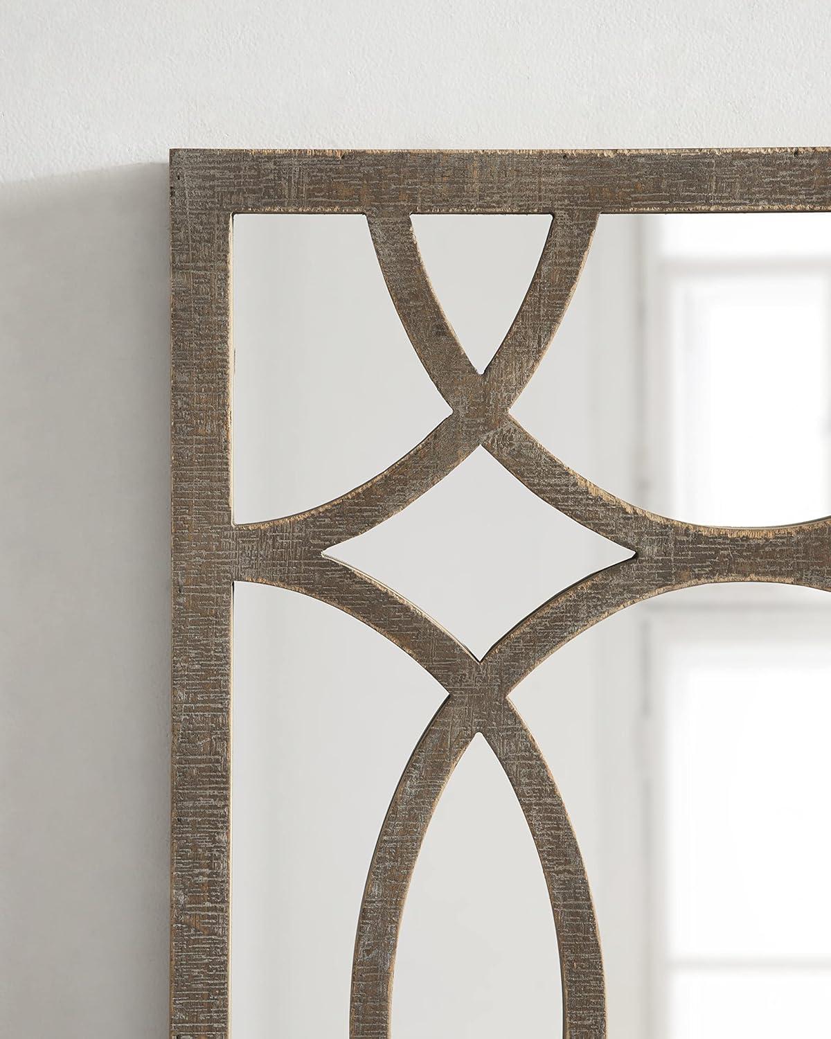 Kate and Laurel Tolland Wood Panel Wall Mirror, 24x36, Rustic Brown