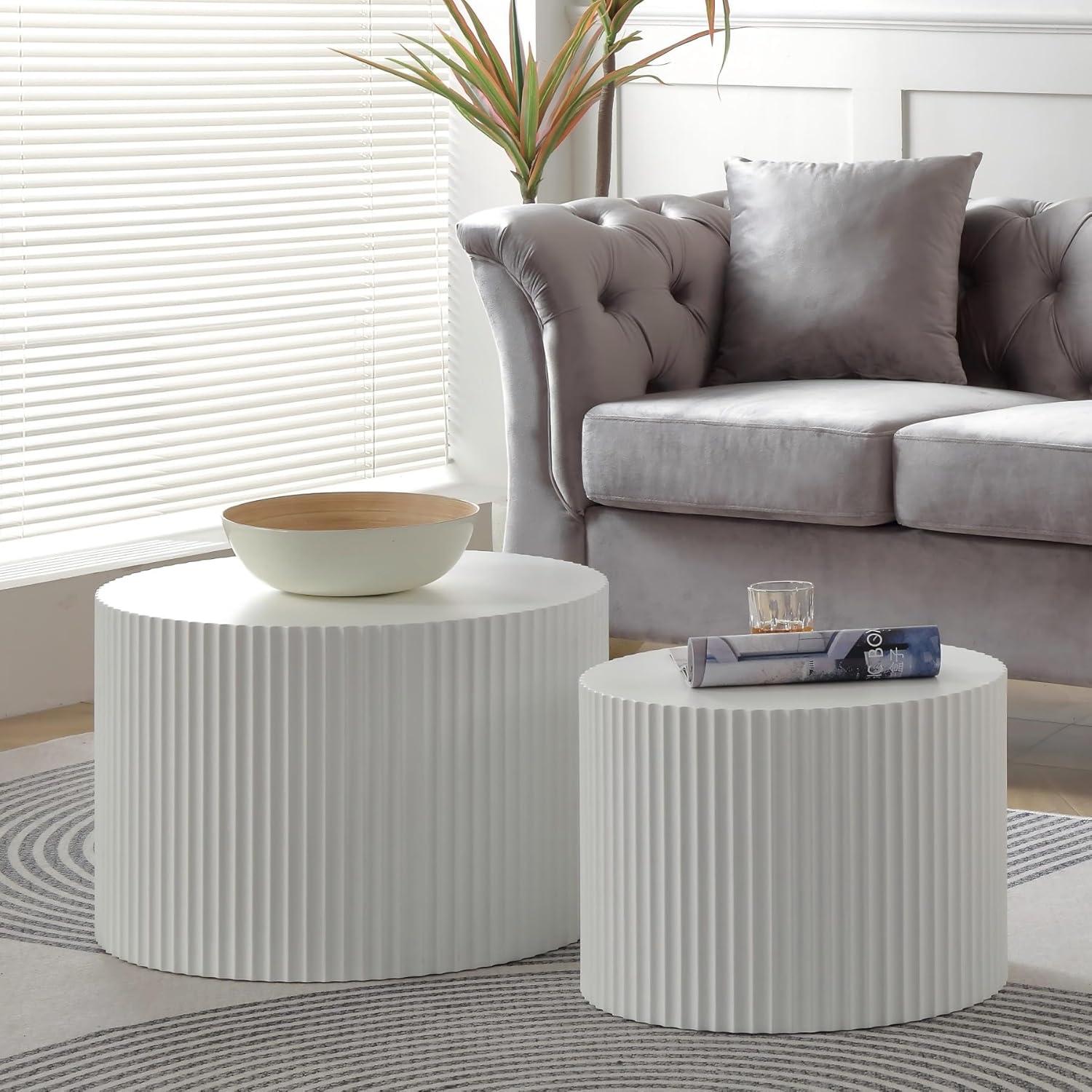 Hokku Designs Blayne 23.62" Round Nesting Coffee Table (2-Pieces)