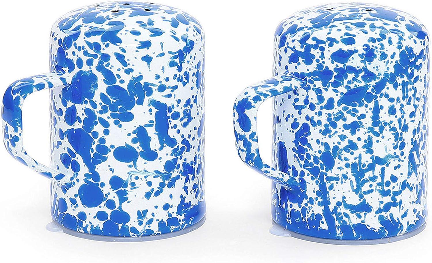 Blue and White Porcelain Salt and Pepper Shaker Set