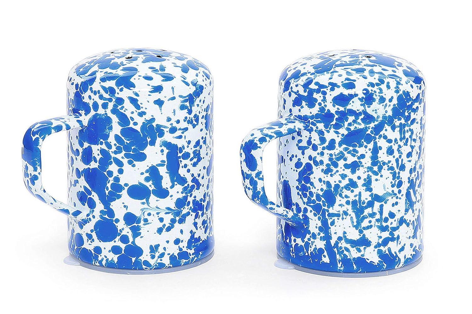 Blue and White Porcelain Salt and Pepper Shaker Set