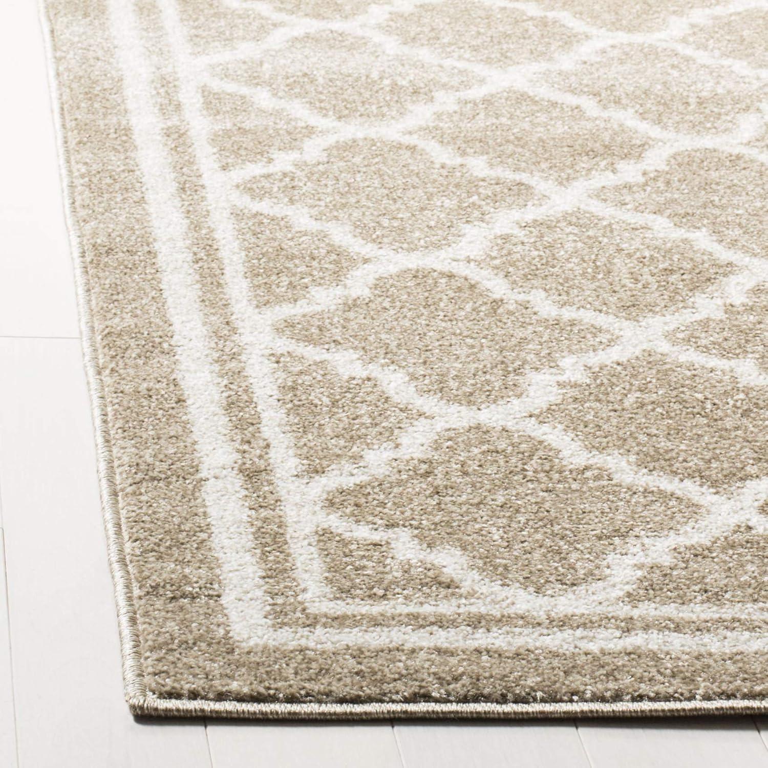 Amherst AMT422 Power Loomed Indoor Area Rug - Wheat/Beige - 8'x8' - Safavieh