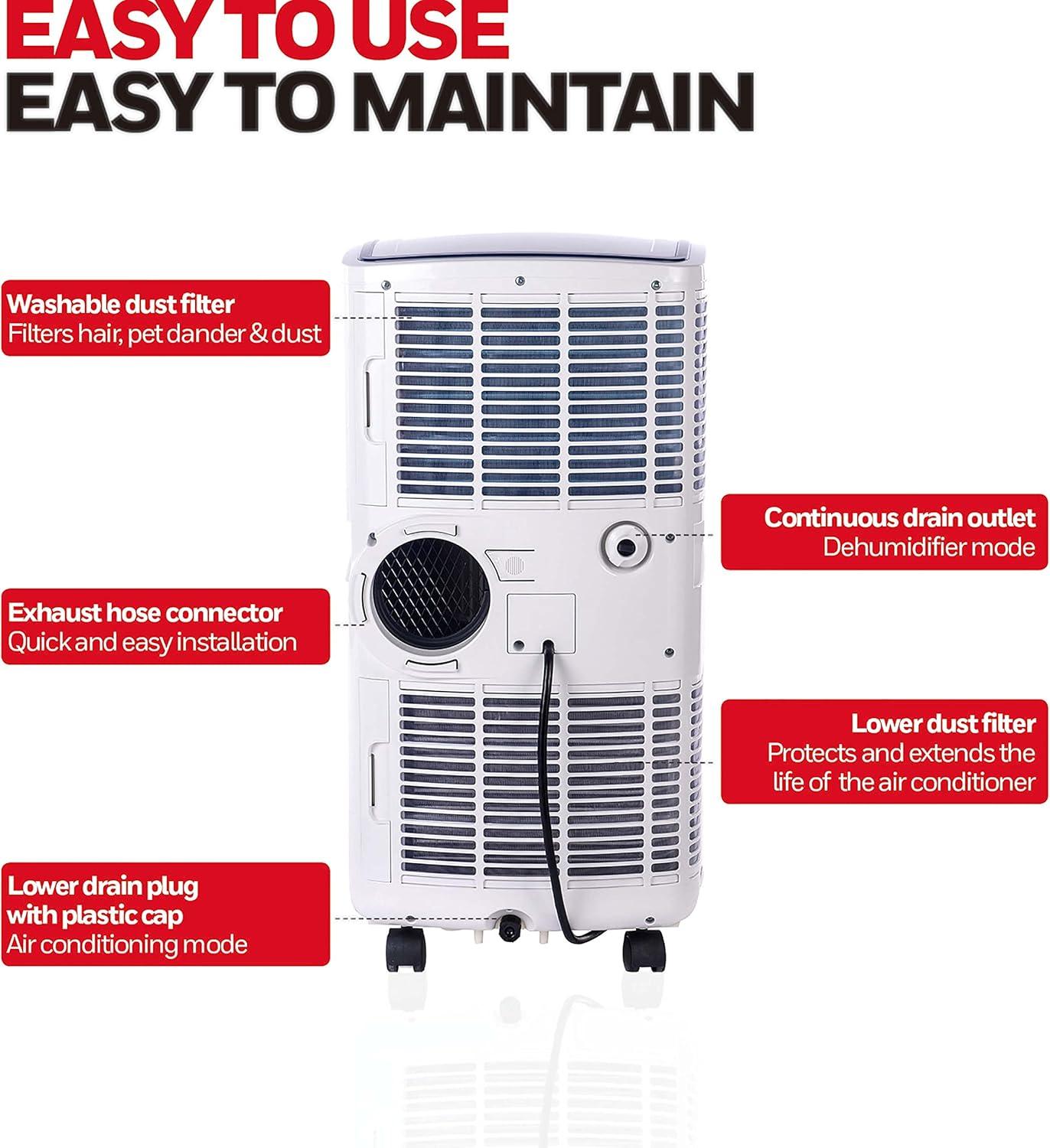 Honeywell 6,100 BTU (9,100 BTU ASHRAE) Portable Air Conditioner 400 sq. ft. 115-Volt , MO08CESWK6