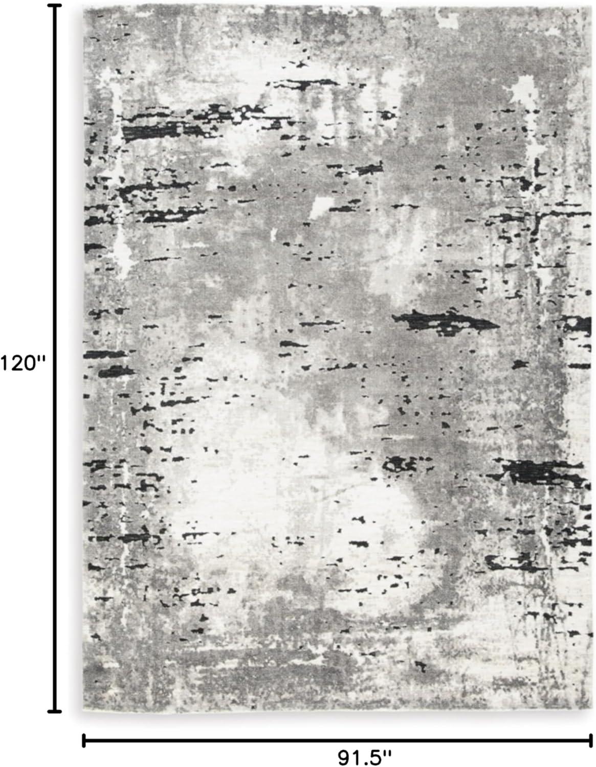 Gray Abstract 8' x 10' Synthetic Area Rug