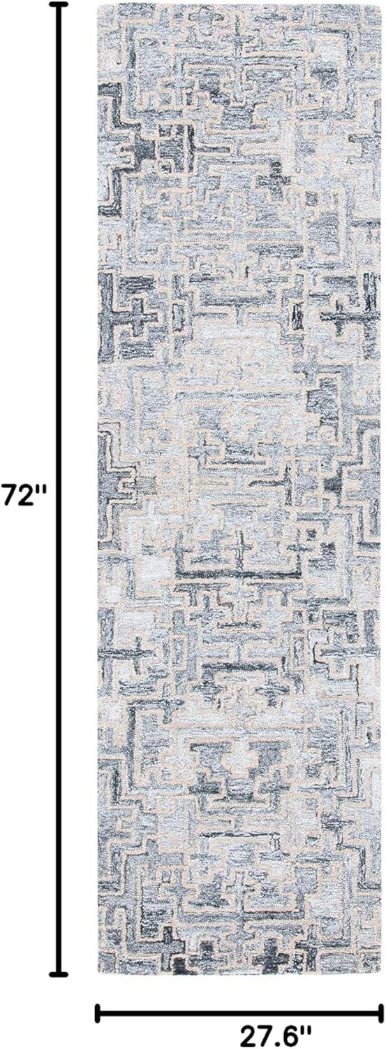 SAFAVIEH Abstract Edvin Geometric Runner Rug, Ivory/Black, 2'3" x 6'