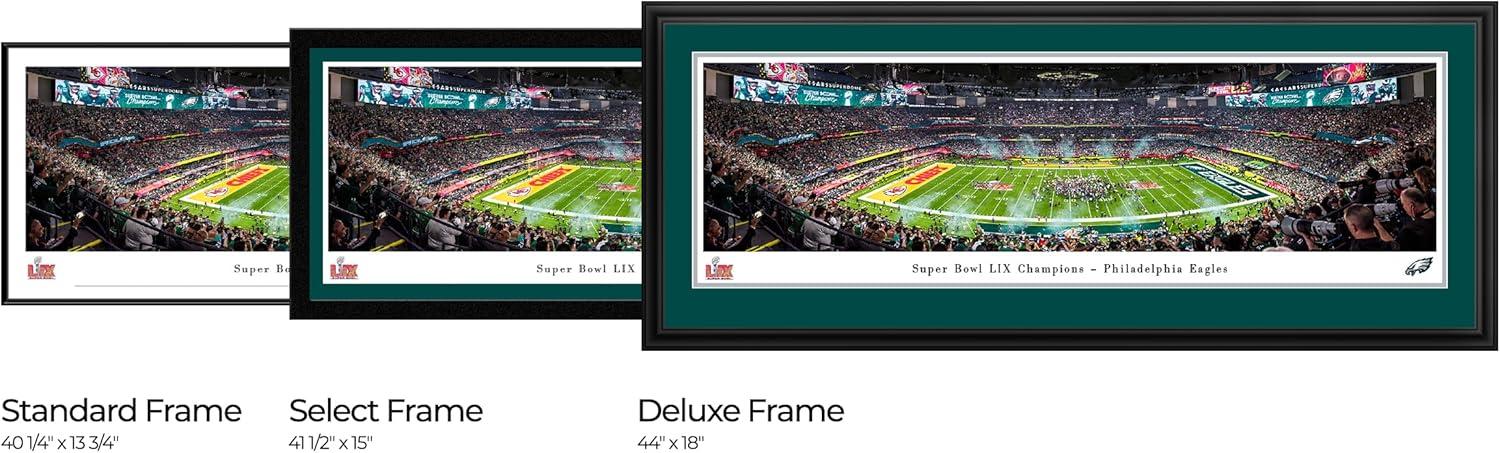Philadelphia Eagles Super Bowl LIX Champions Panoramic Framed Print