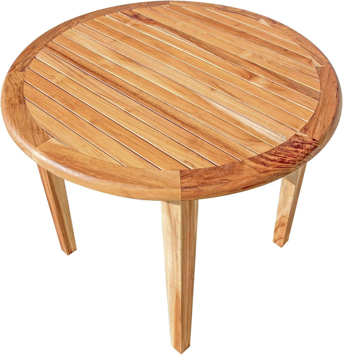 EcoDecors 36" Round Teak Dining Table for Indoor and Outdoor Use