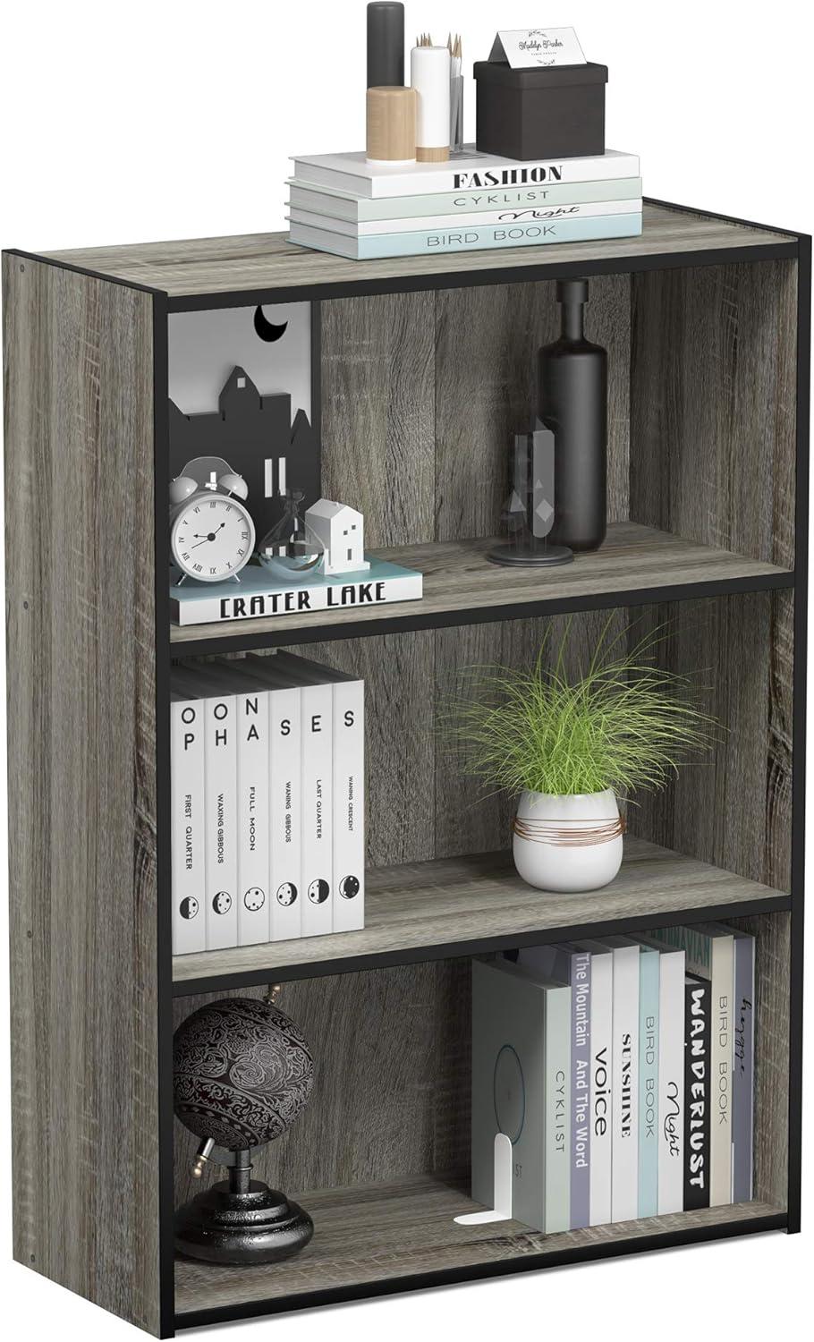 Furinno Easy Assembly 3 Cube Decorative Bookshelf Storage Display Cabinet 3-Tier Multi-functional Open Shelf