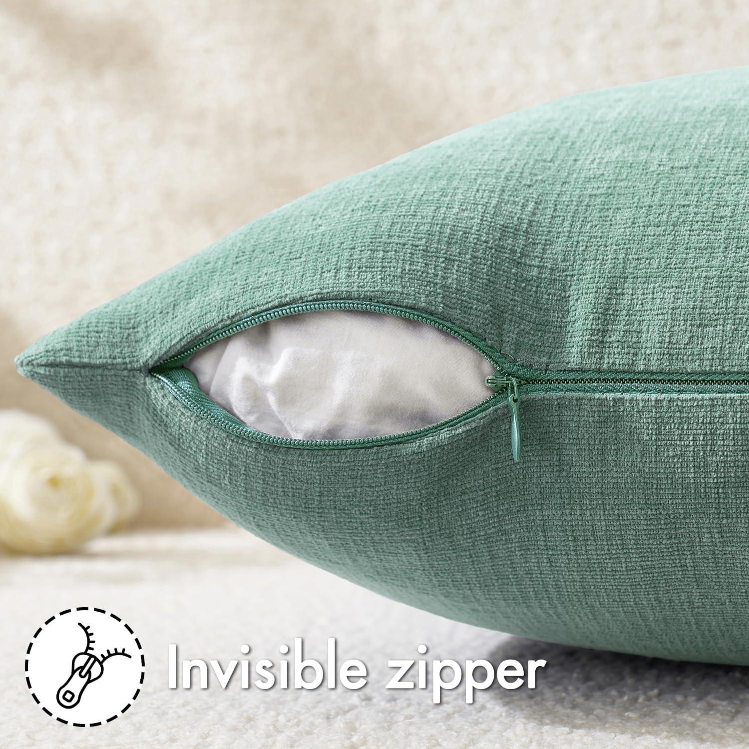 MIULEE Pack of 2 Decorative Linen Pillow Covers 18x18 Inch Brick Farmhouse Soild Neutral Throw Pillow Covers Soft Accent Decorative Pillowcases Home Decors for Couch Sofa Bed Living Room