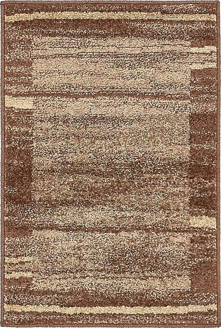 Modern Abstract Brown & Beige Indoor Area Rug - 2' x 3'