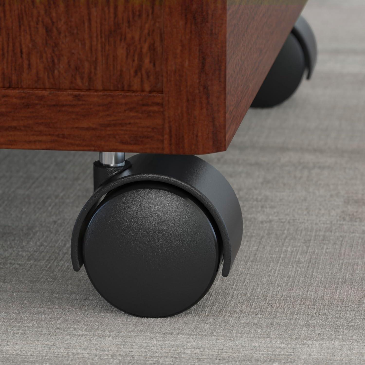 Series C Bow Front Desk with (2) 3 Drawer Mobile Pedestals