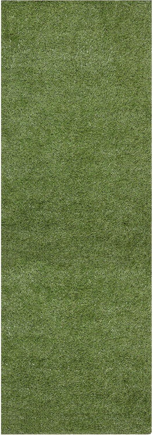Ottomanson Grass Waterproof Indoor/Outdoor Realistic Feel Artificial Grass Turf Rugs and Rolls Customized Size For Balcony, Patios