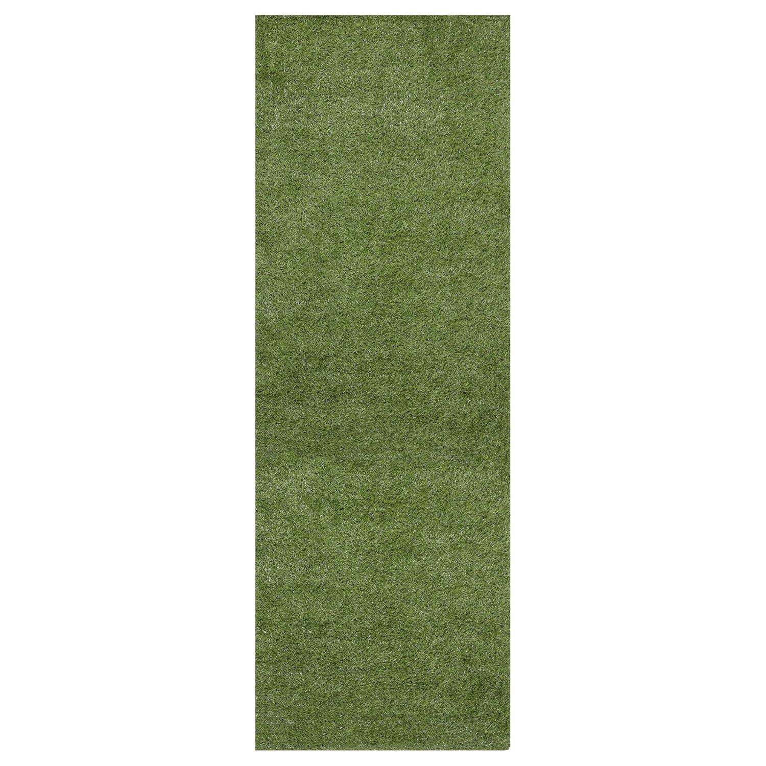 Ottomanson Grass Waterproof Indoor/Outdoor Realistic Feel Artificial Grass Turf Rugs and Rolls Customized Size For Balcony, Patios