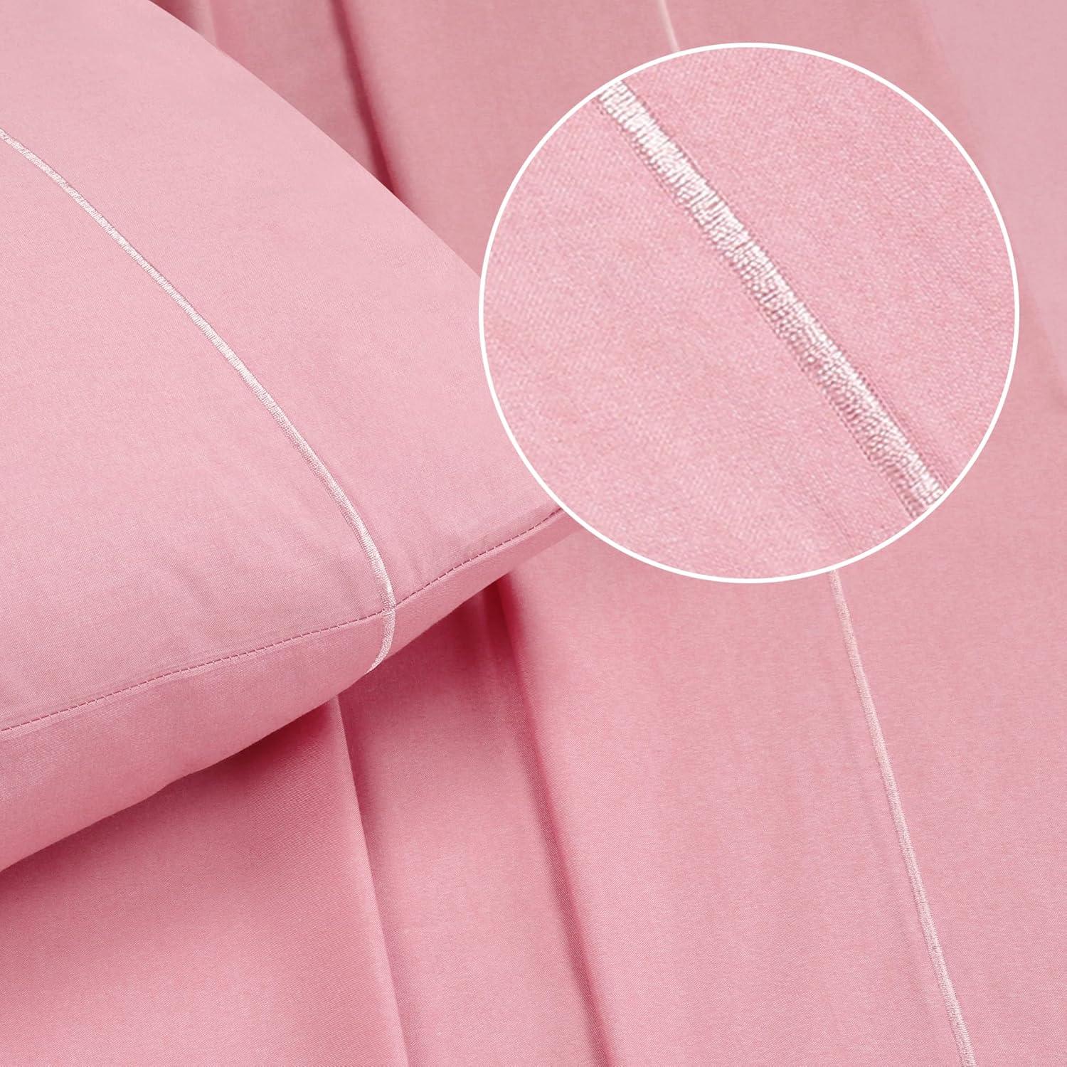 Pink Queen Solid Microfiber 4-Piece Sheet Set