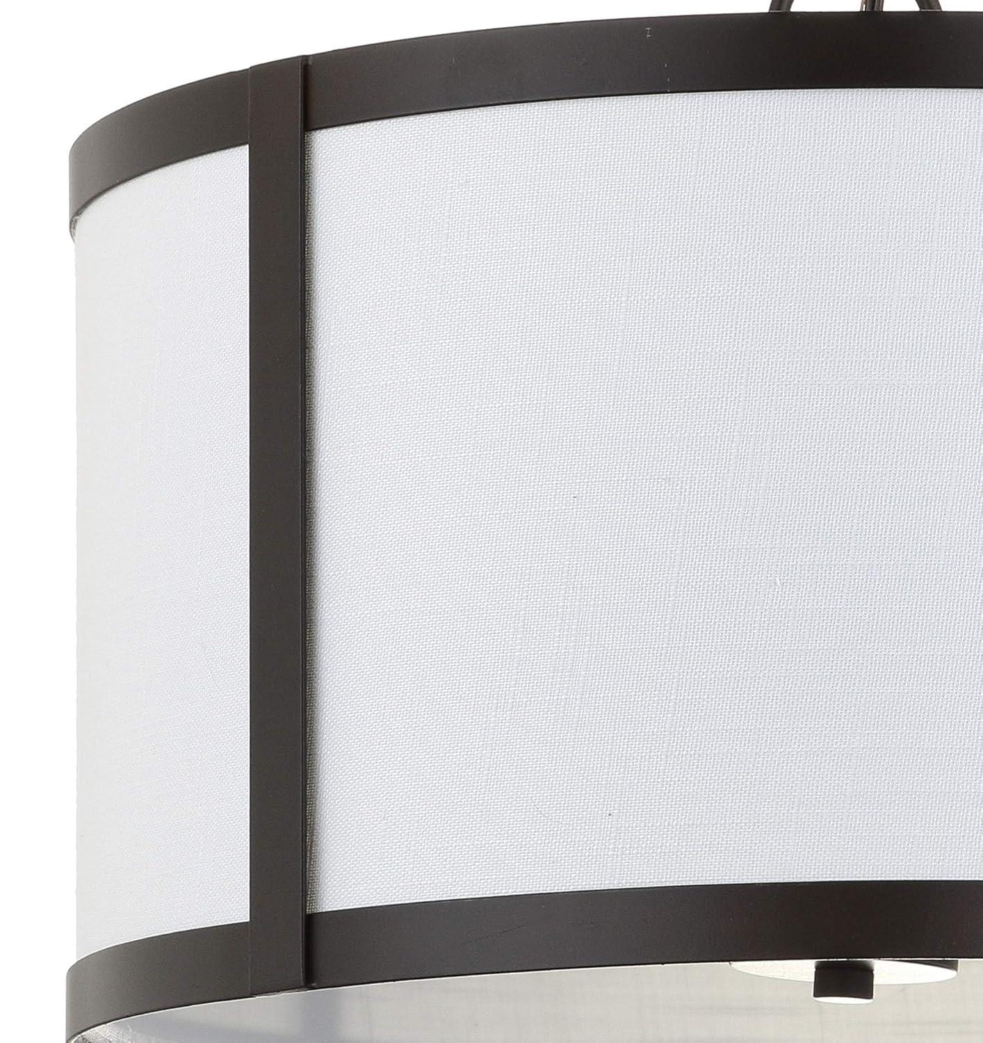 Thatcher 17" Metal LED Pendant Light, Oil Rubbed Bronze/White