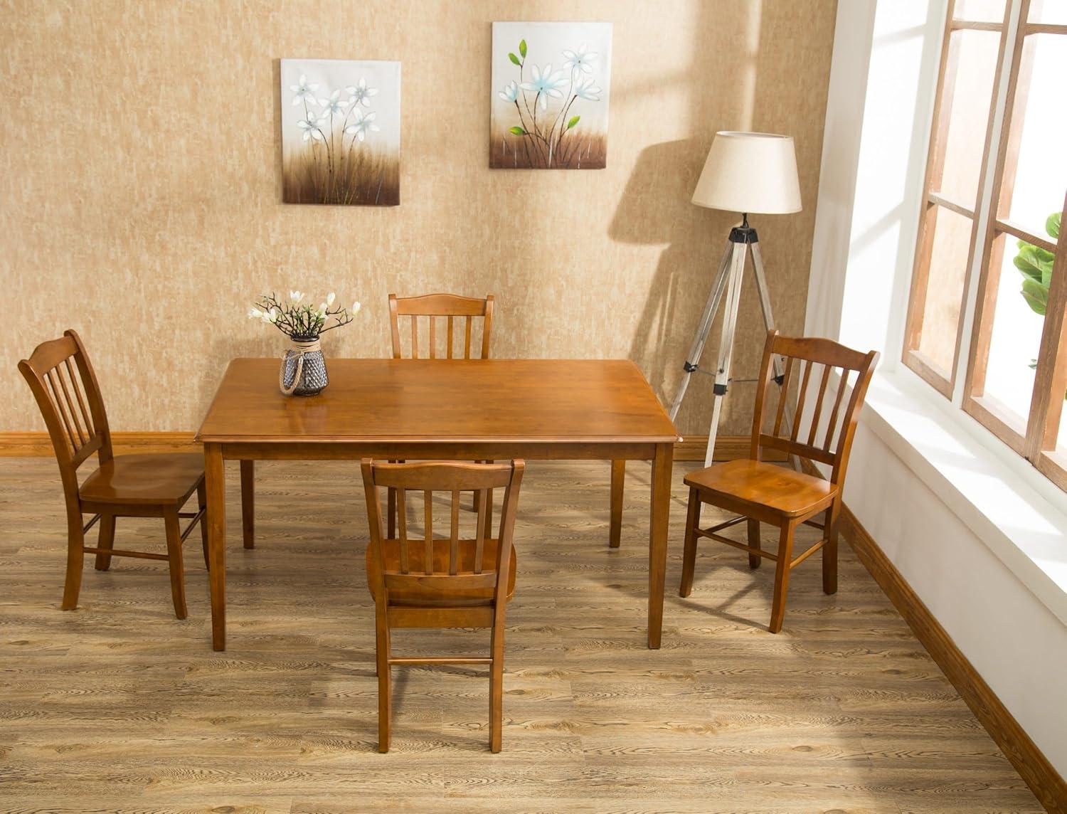 Boraam Shaker Rubberwood Dining Table in Walnut Finish