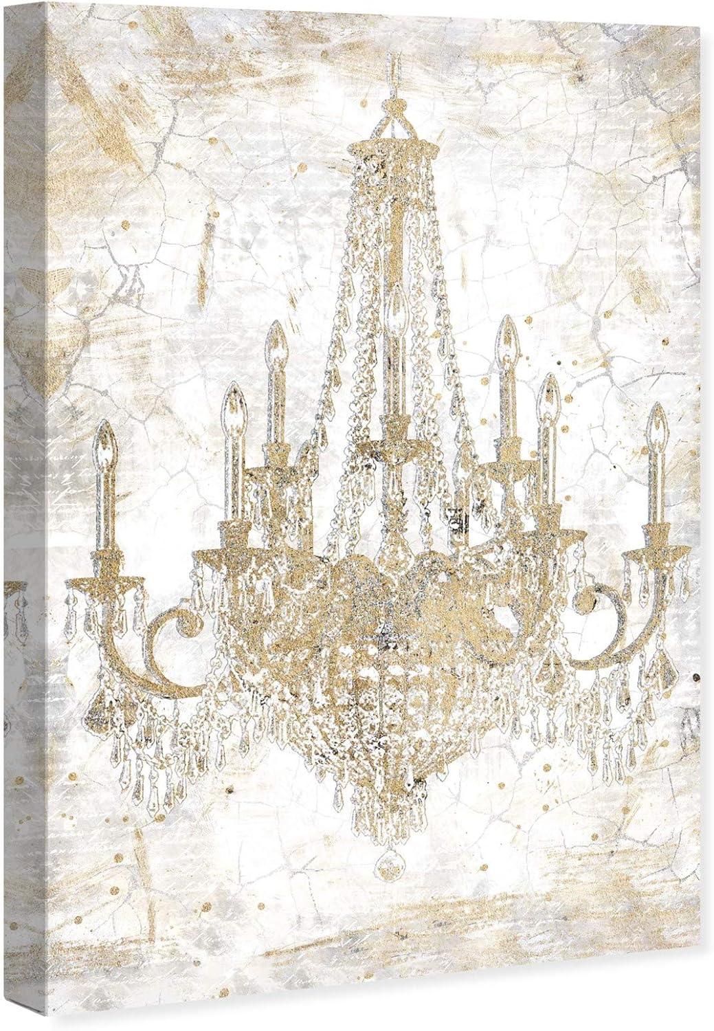 Oliver Gal Prints Fashion And Glam " Fashion And Glam White And Gold Chandelier " by Oliver Gal