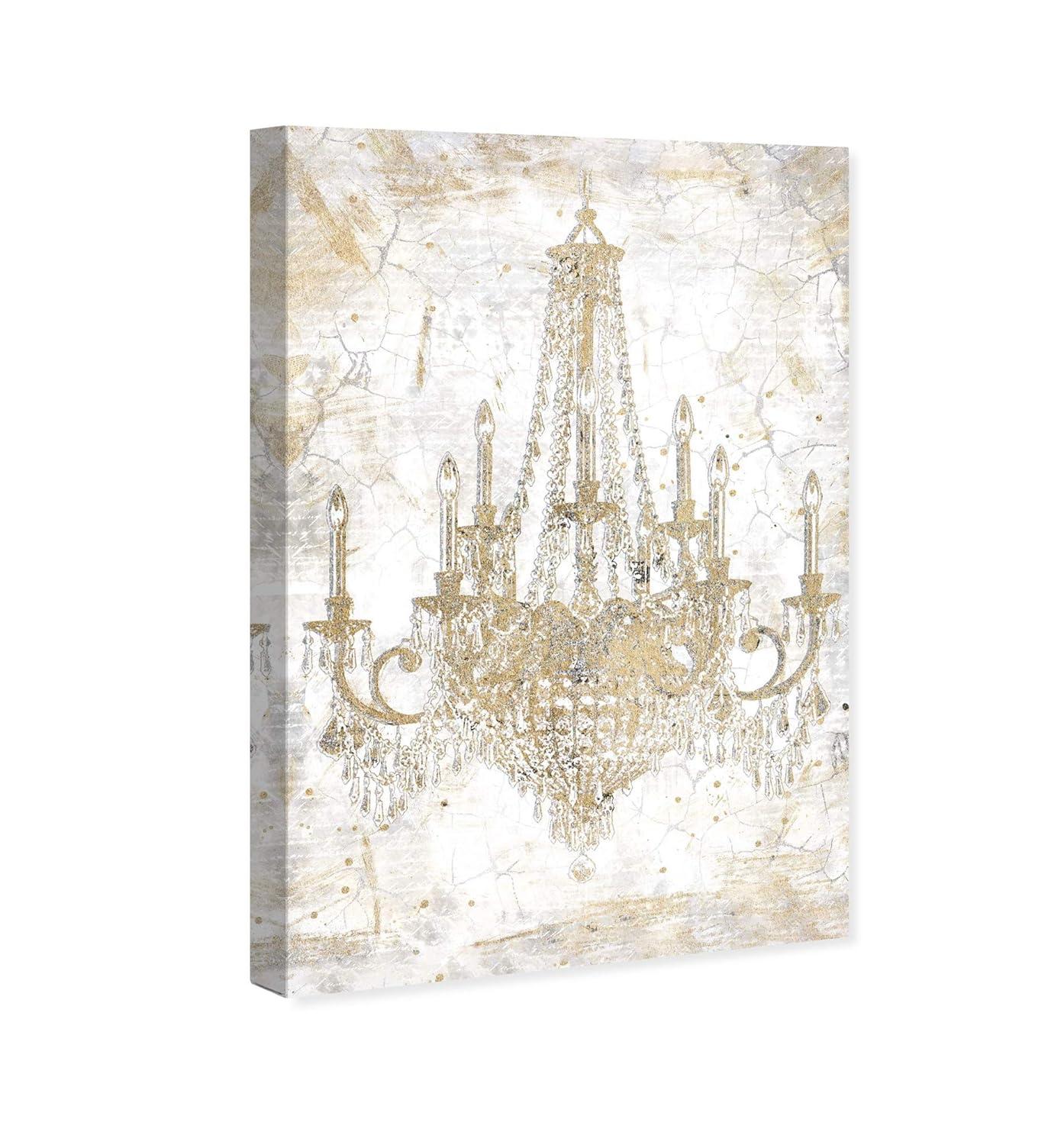 Oliver Gal Prints Fashion And Glam " Fashion And Glam White And Gold Chandelier " by Oliver Gal