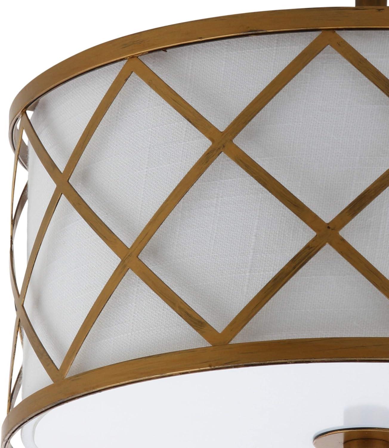 Elizabeth 13.25" Metal LED Flush Mount, Gold/White