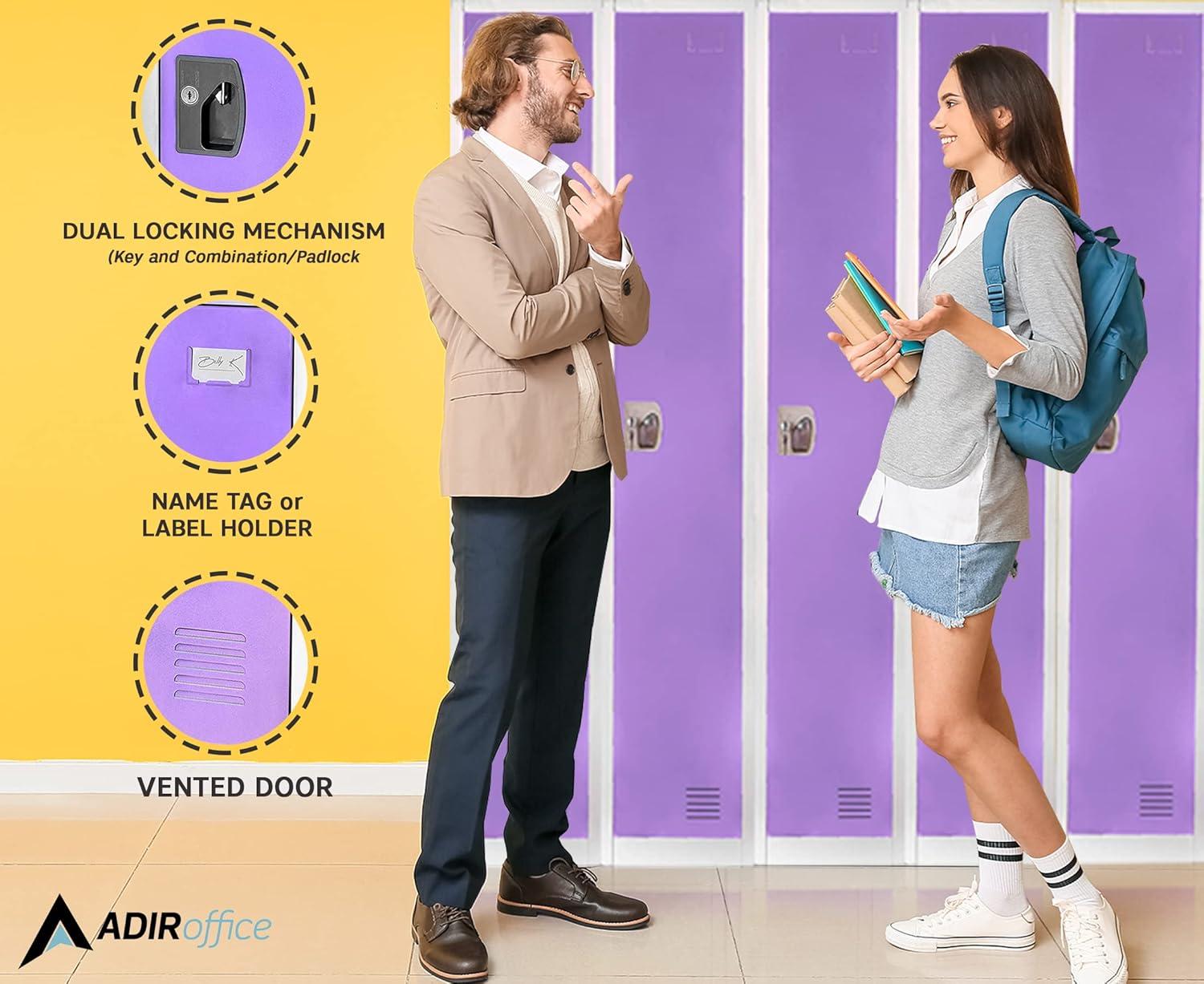 AdirOffice 12'' Wide Steel 1-Tier School and Gym Locker