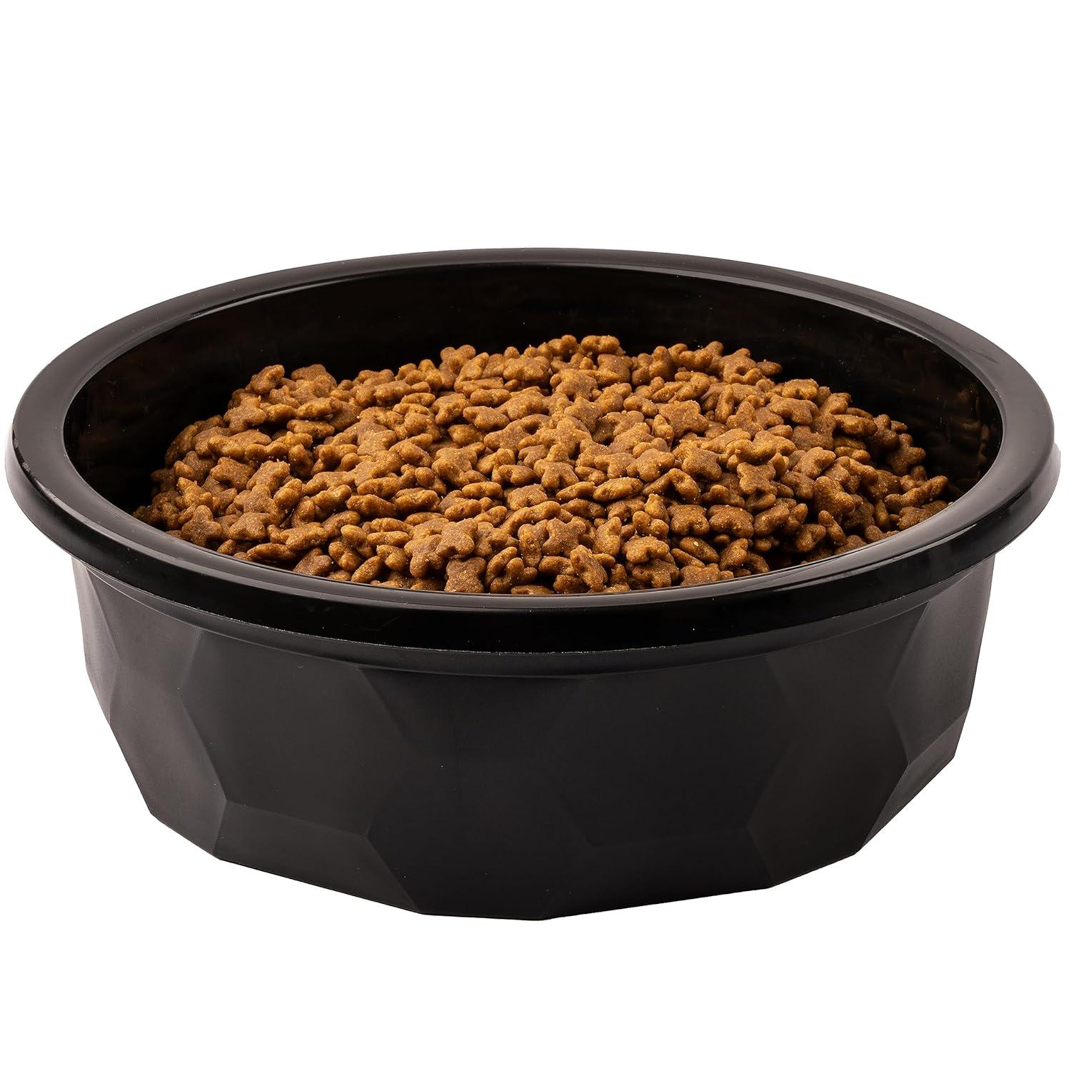 Leash Boss Extra Large Dog Bowl (112 oz) - Plastic Food & Water Feeder for Inside & Outside, Gray, Holds 14 Cups - Large Outdoor Dog Water Bowl - for All Breed Sizes, Durable, Dishwasher Safe