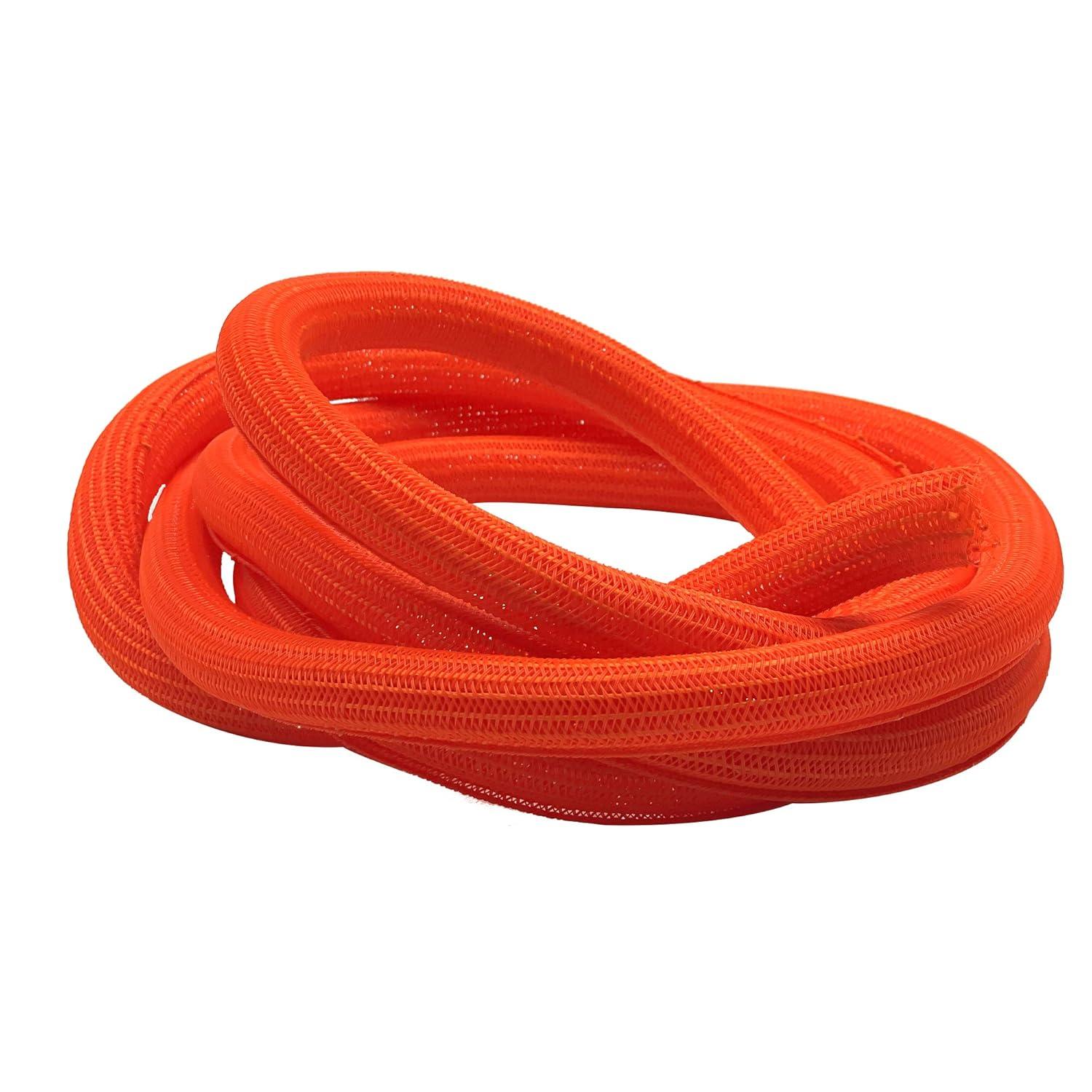 Orange 10 ft Polyester Self-Closing Braided Cable Wrap