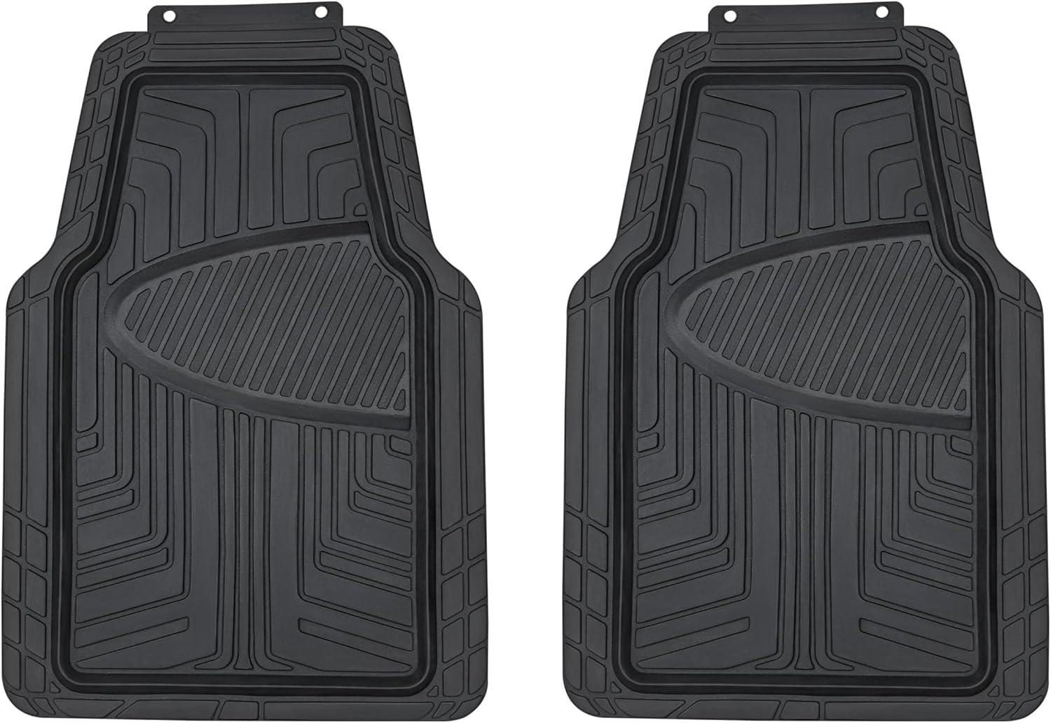 4-Piece Premium Rubber Floor Mat for Cars, SUVs and Trucks, All Weather Protection, Universal Trim to Fit