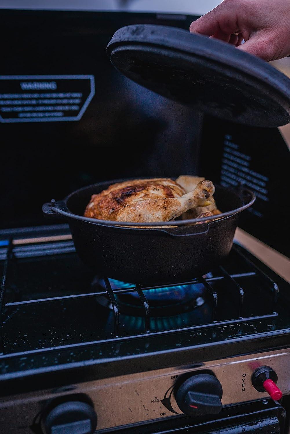 Pre-Seasoned 4 QT Cast Iron Dutch Oven with Lid