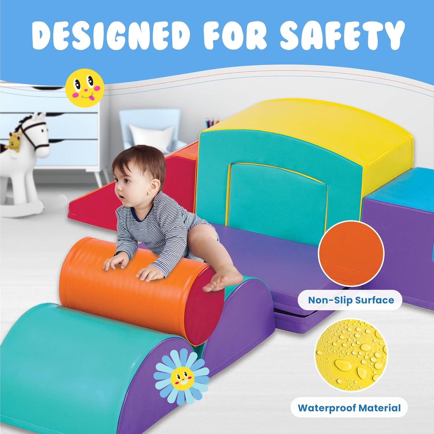 New Bounce Super Deluxe Soft Play Set - 9 Piece Climbing Set for Babies and Toddlers