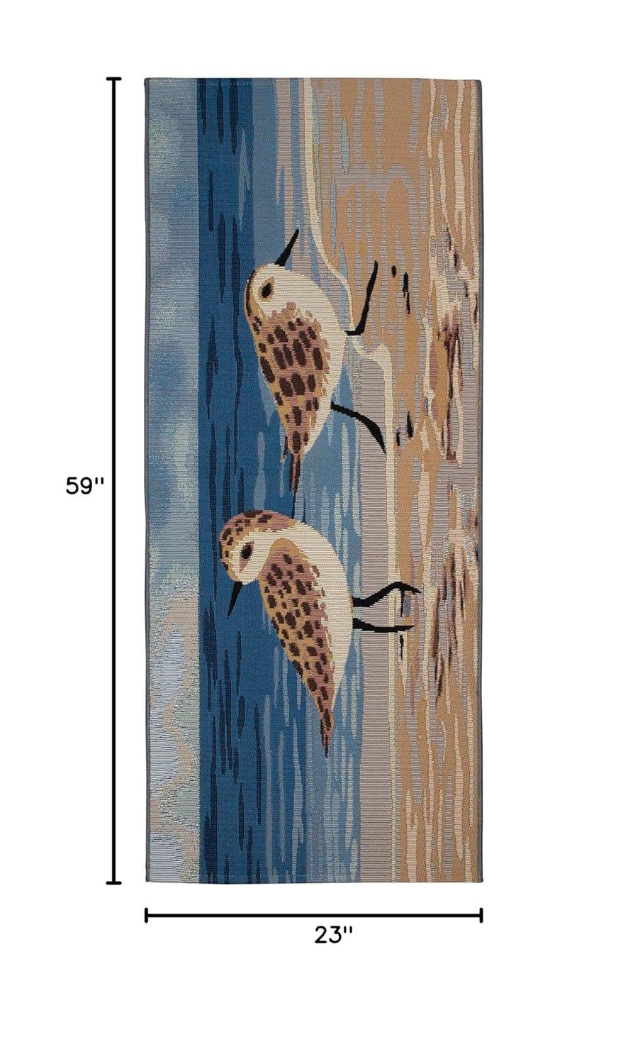 Liora Manne Esencia Sandpipers Indoor/Outdoor Mat Sand 1'11" x 4'11"