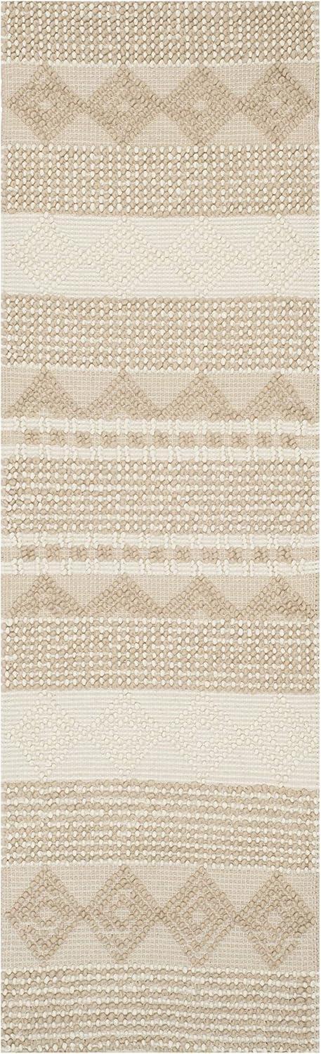 Percy Geometric Hand-Woven Flatweave Wool/Cotton Beige/Ivory Area Rug