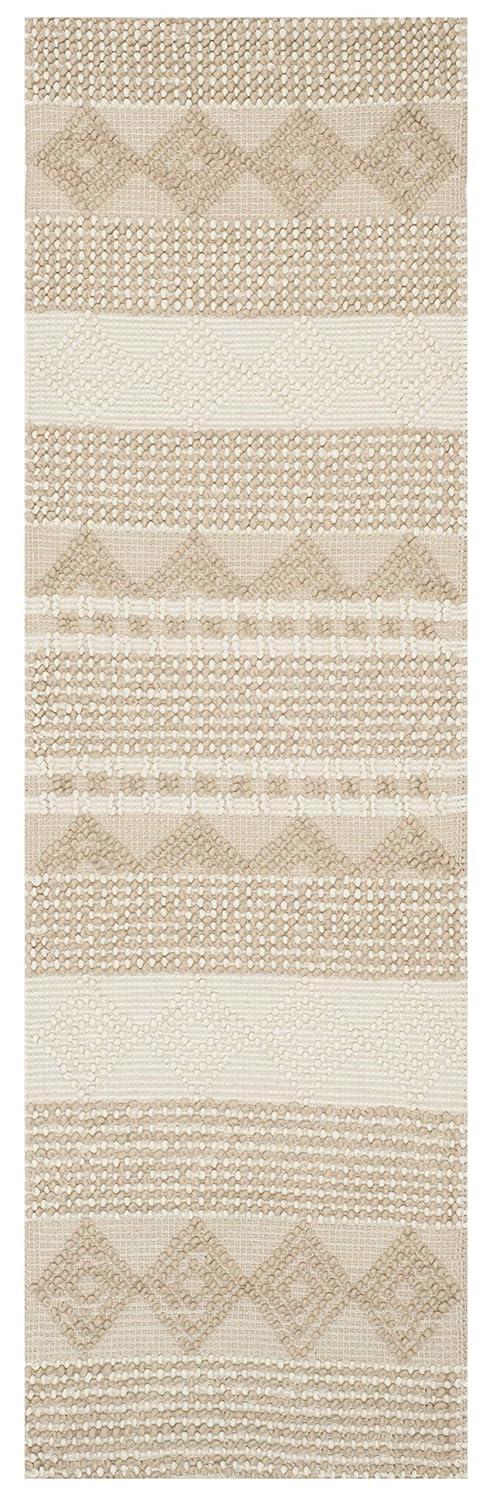 Winchester Geometric Hand-Woven Flatweave Wool/Cotton Beige/Ivory Area Rug
