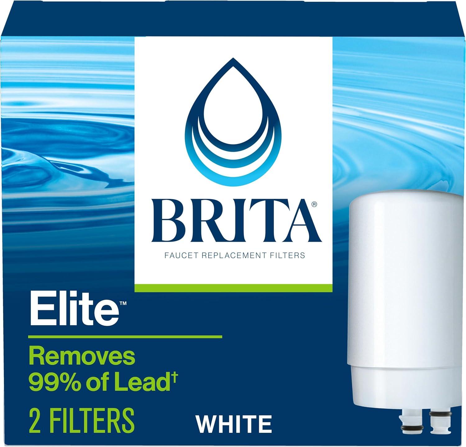 Brita White Faucet Water Filter Replacement Cartridges, 2-Pack