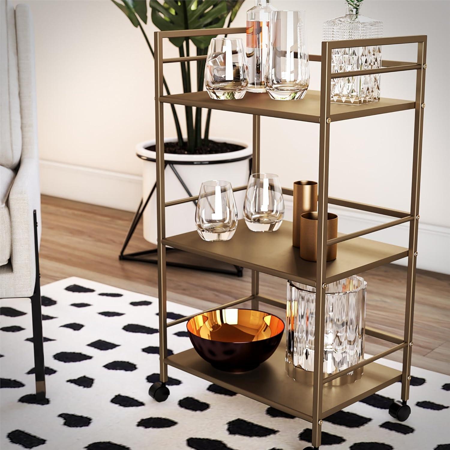 Novogratz Helix Metal Bar Cart