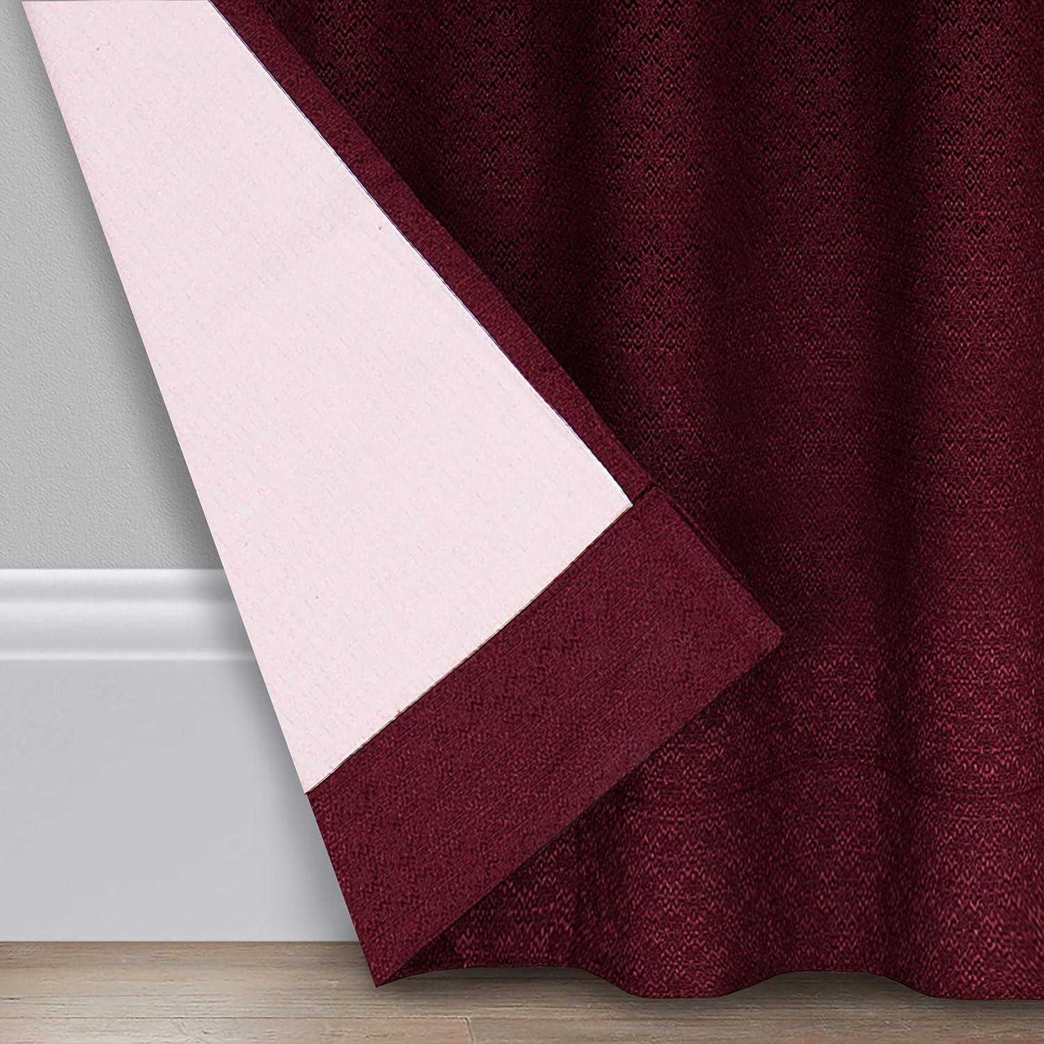 Burgundy Polyester Blackout Rod Pocket Curtain Panel