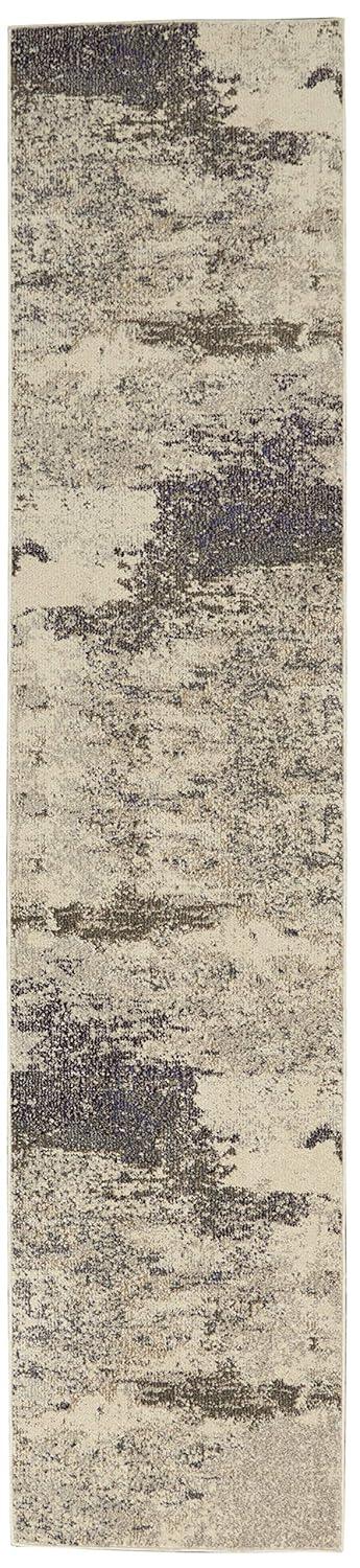 Nourison Celestial CES02 2'2" x 10' Ivory/Grey Area Rug