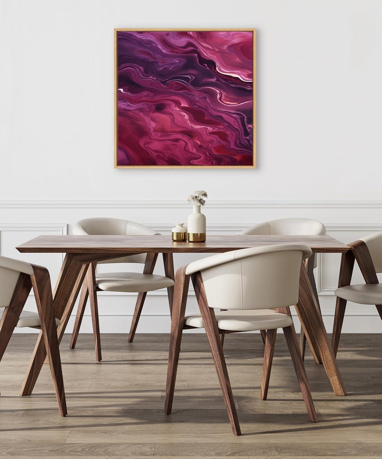 Kate & Laurel All Things Decor 30"x30" Tonal Abstract Purple Plum Framed Canvas by The Creative Bunch Studio Natural