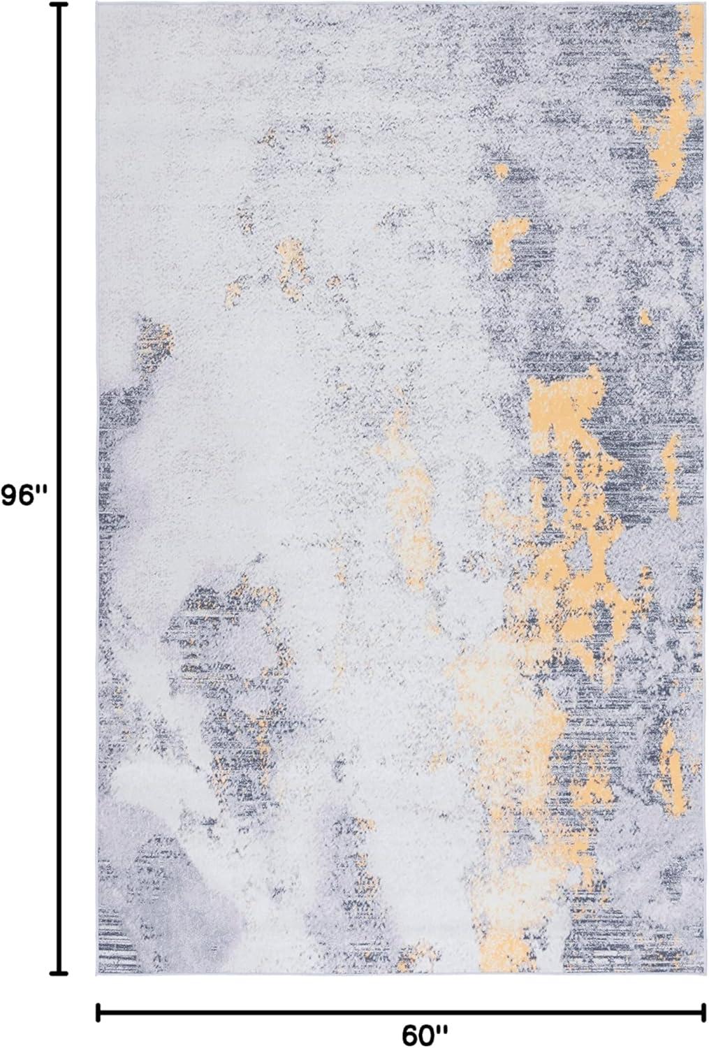 Tacoma TAC803 Power Loomed Machine Washable Area Rug - Grey/Gold - 5'x8' - Safavieh.