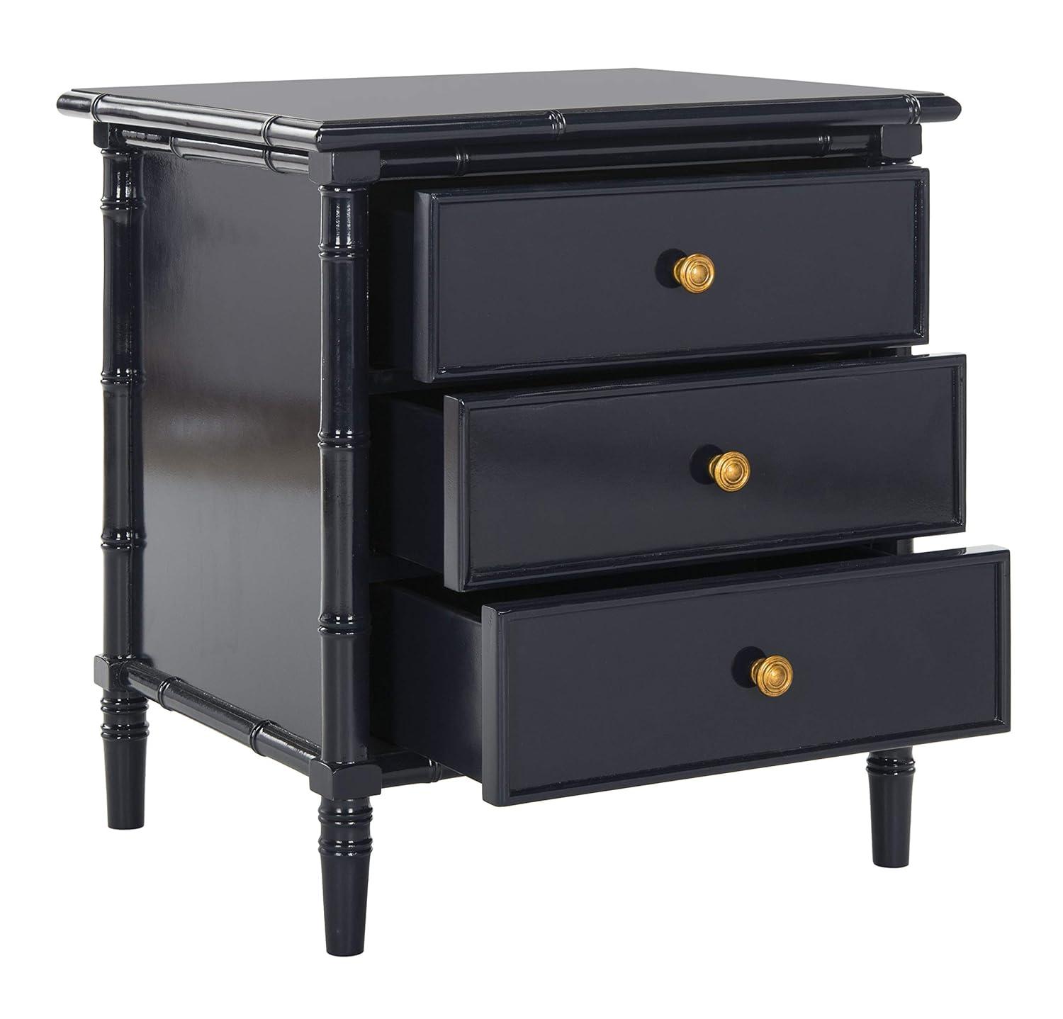 Mina 3 Drawer Nightstand - NST3500 - Grey/Gold - Safavieh