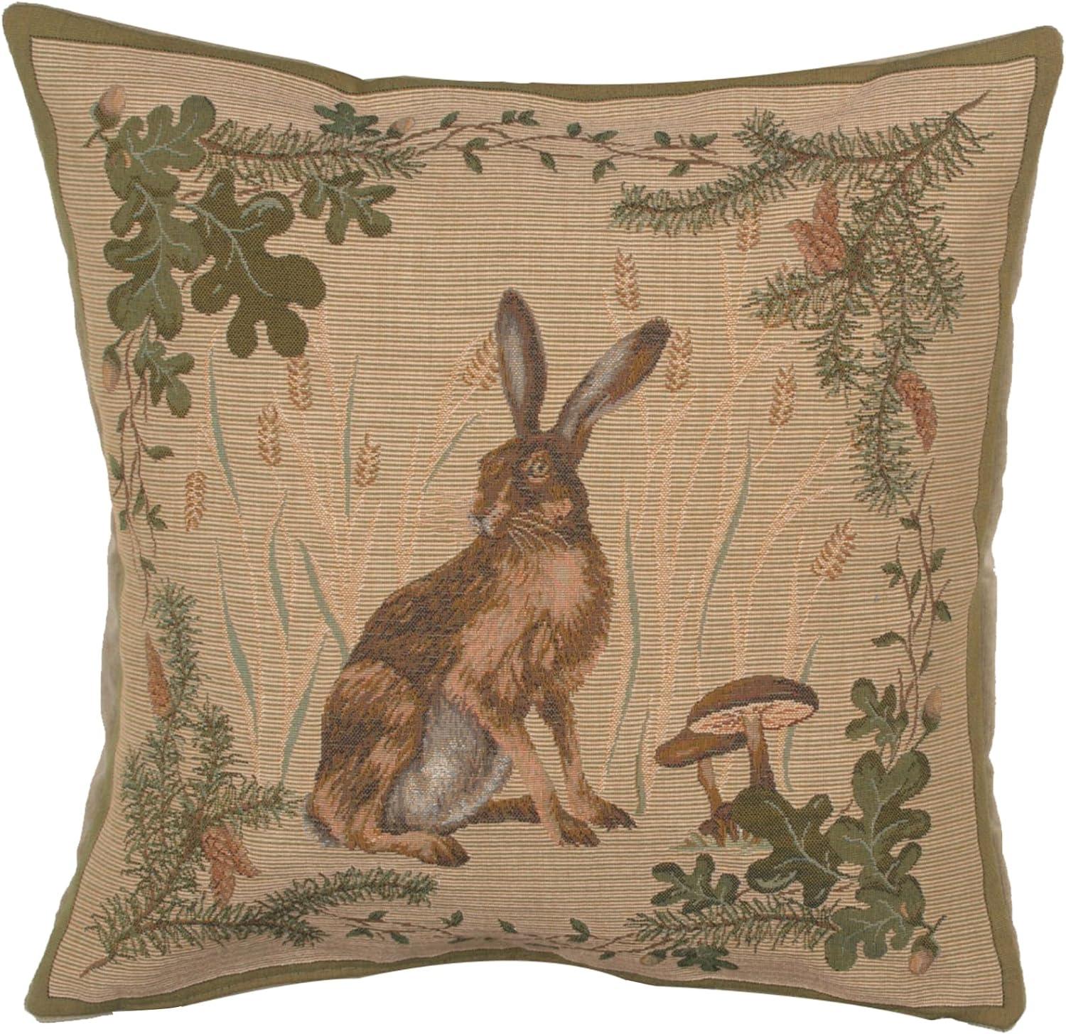 The Hare French Country Cotton Tapestry Cushion Cover