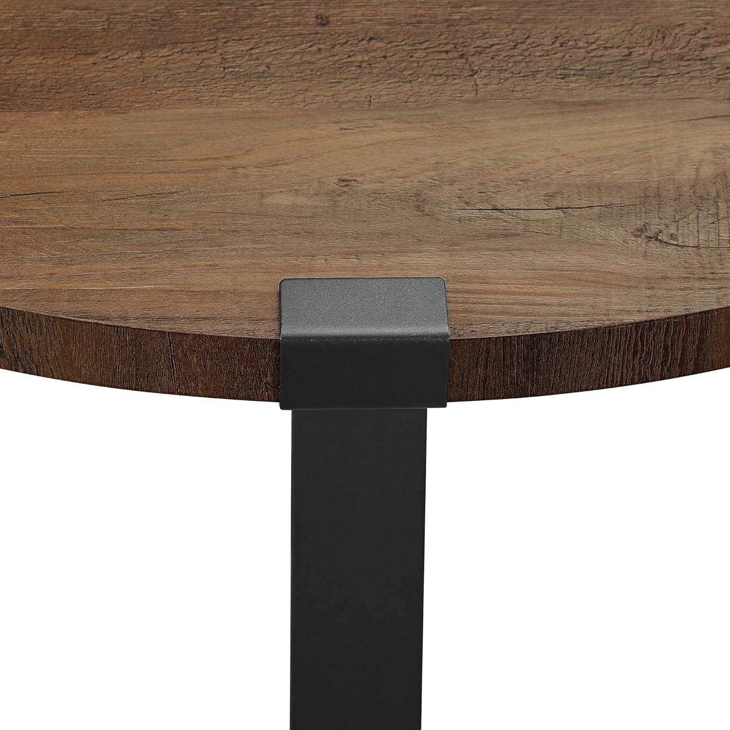 Walker Edison Slate Wrap Leg Coffee Table, Rustic Oak
