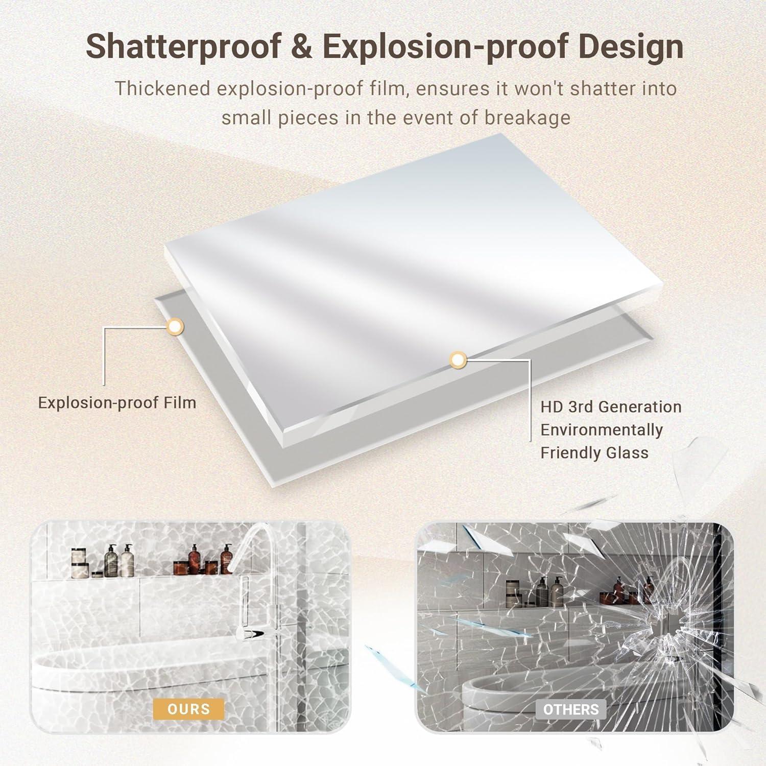 Decorative Wall Mirror Beveled Design, Bathroom Vanity Mirror Accent Mirror Finish